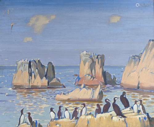 Keith Henderson (1883-1982), oil on canvas, Rocks near Bally...