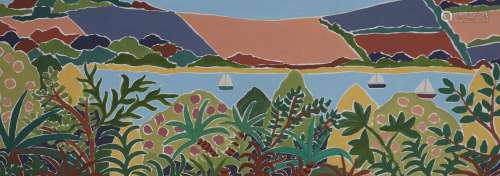 Joanne Short (C20th.), gouache, Tropical foliage, Cornish Ri...