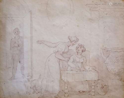Thomas Rowlandson (1756-1827_ A Visitorpen, brown ink and wa...