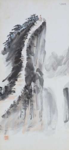 Chinese school, 20th century, landscape painting on paper, 6...