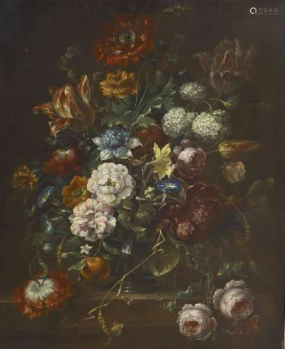 18th century Dutch School. Still life of flowers in a glass ...