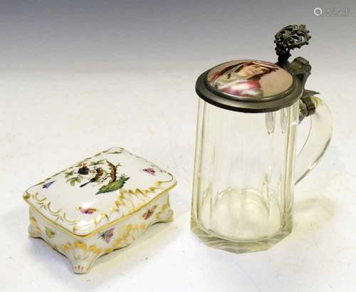 Glass stein and Herend trinket box