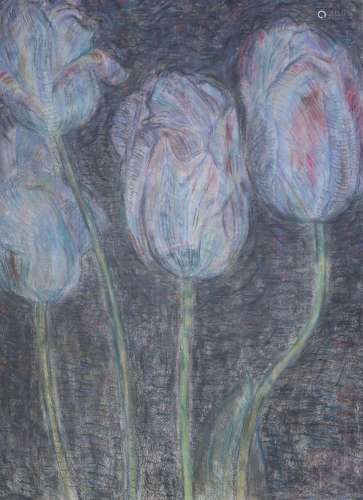 § Leonard Mccomb (1930-2018) 'May Tulips'Pastel on W...