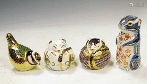 Four Royal Crown Derby paperweights