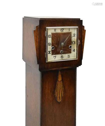 Oak Art Deco grandmother clock