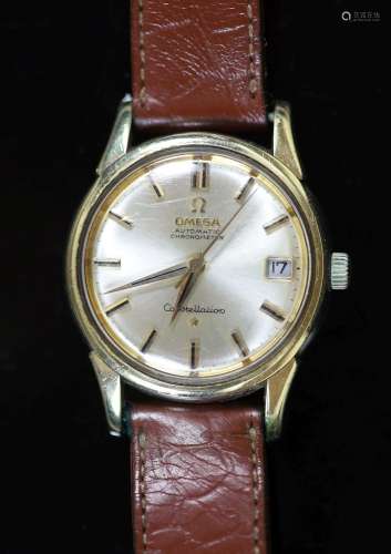 A gentlemans stainless steel and gold plated Omega Constella...