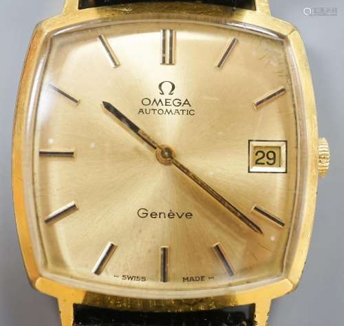 A gentlemans steel and gold plated Omega Automatic wrist wat...