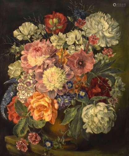 Still life with vase of flowers
