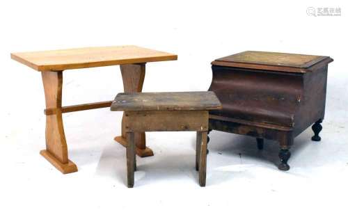 Victorian mahogany-veneered commode stool etc