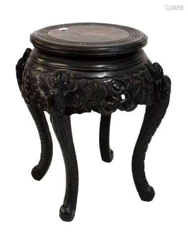 Chinese carved circular top table