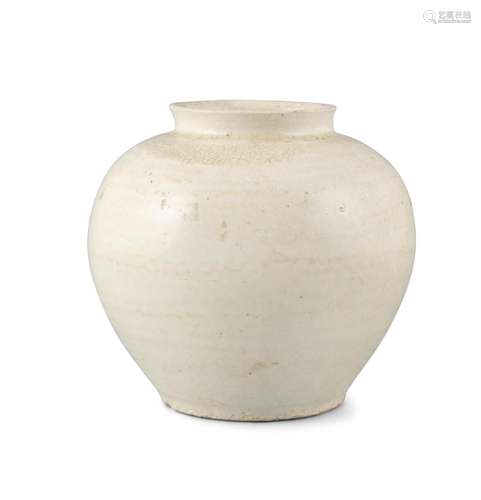 A CREAM GLAZED QINGBAI TYPE EGG SHAPED JAR China, Possibly S...