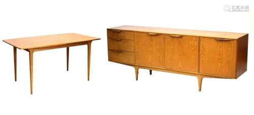 McIntosh teak long low sideboard and dining table