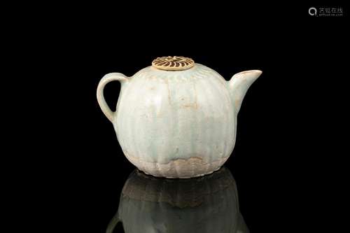 *A RIBBED QINGBAI WATER DROPPED AND LID China, Song Dynasty ...