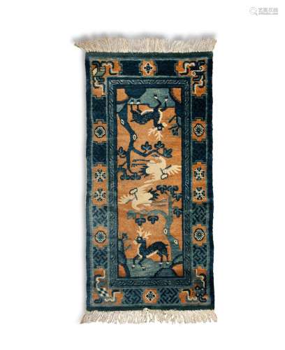A ‘STAG AND CRANES’ RUG China, Possibly late Qing Dynasty 12...