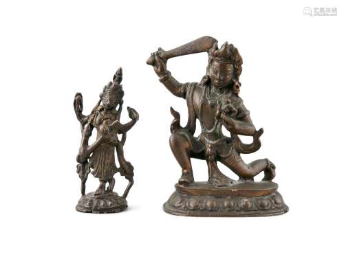 A GROUP OF TWO (2) BRONZES China and Tibet, 20th century On ...