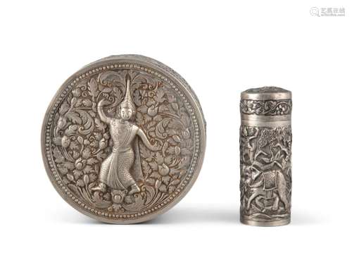 A GROUP OF TWO (2) SILVER BOXES Thailand / Siam, Circa 1900s...