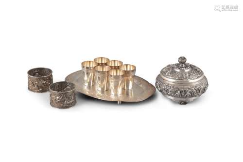 A GROUP OF SILVER PIECES Vietnam and Thailand Siam, Circa 19...