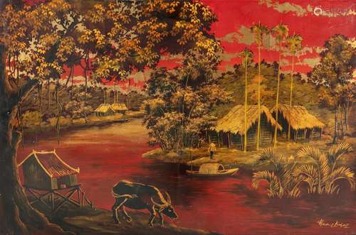 HOANG NGOC (Vietnam, Active mid 20th century) ECOLE DE THU D...