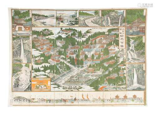 A GUIDE MAP OF NIKKO Japan, Meiji period Print in colours on...