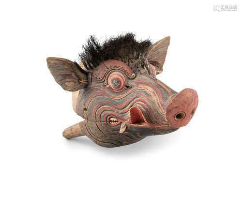 A BARONG WILD BOAR / CELENG HEAD MASK Bali, Circa 1900s-1940...