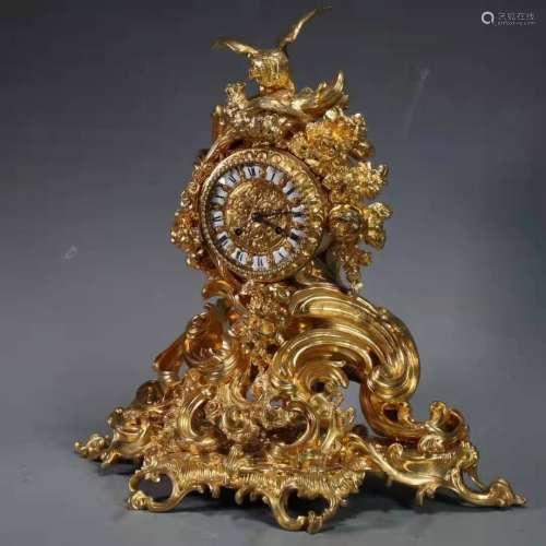Bronze Gold Gilded Desk Clock