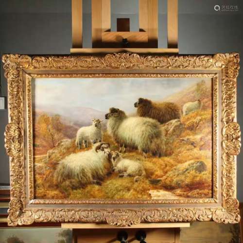 Oil Painting - Sheep On The Hillside
