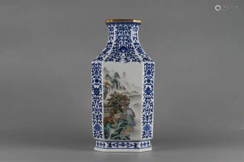 Qing Dynasty Qianlong Period Blue And White Porcelain Famill...