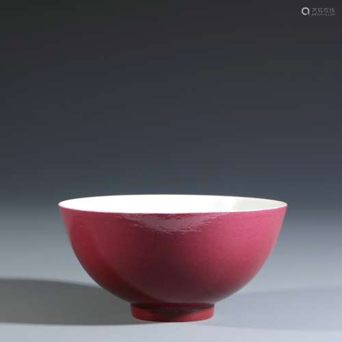 Red Glaze Porcelain Bowl, China