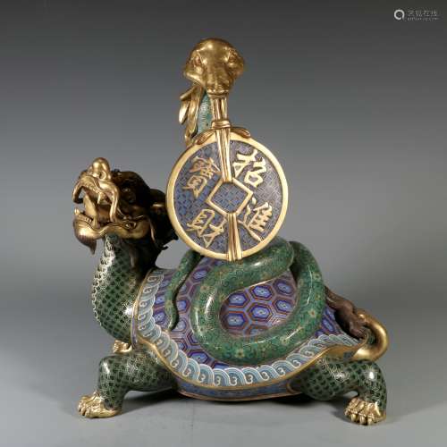 Cloisonne Fortunate Beast Ornament With Treasure , China
