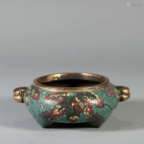 Cloisonne Beast Incense Burner, China