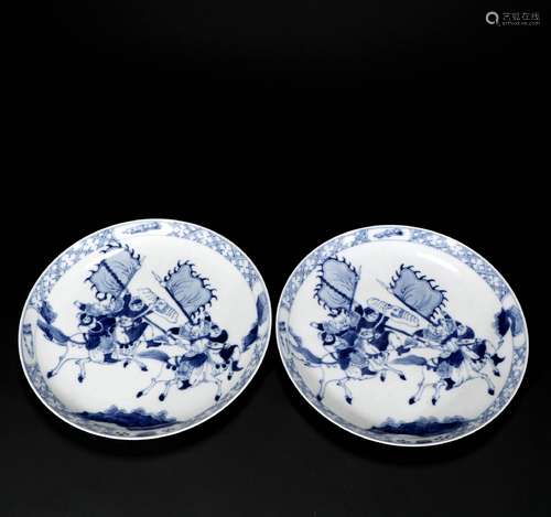 Pair Of Blue And White Porcelain 