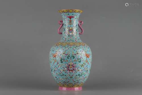 Qing Dynasty Daoguang Period Famille Rose Porcelain Gold Ena...