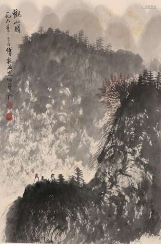 Ink Painting Of Landscape And Figure - Fu Baoshi, China