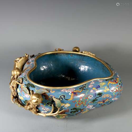 Cloisonne Peach Water Washer, China