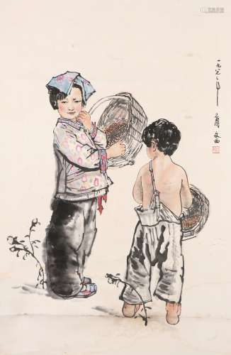 Ink Painting Of Figure - Liu Wenxi, China