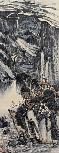 Chinese Landscape Painting Paper Scroll