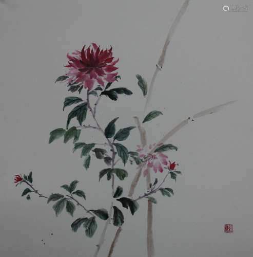 Chinese Flower Painting On Card Paper