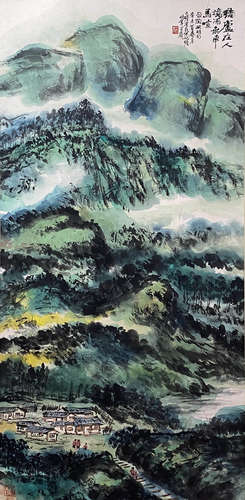 Chinese Landscape Painting Paper Scroll