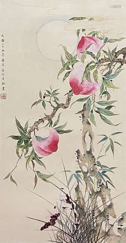 Chinese Flower and Bird Painting Paper Scroll