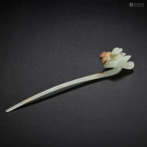 HETIAN JADE HAIRPIN, QING DYNASTY, CHINA