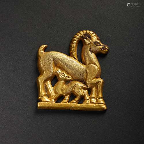 CHINESE HAN DYNASTY PURE GOLD BEAST