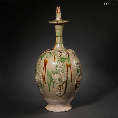 CHINESE TANG DYNASTY TRI-COLOR BOTTLE