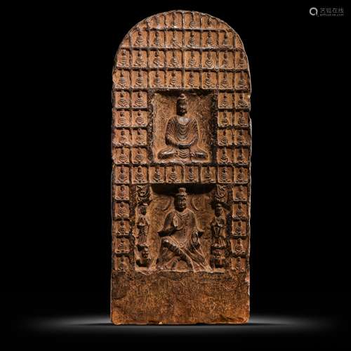 A BLUESTONE BUDDHIST SHRINE FROM THE NORTHERN WEI DYNASTY, C...