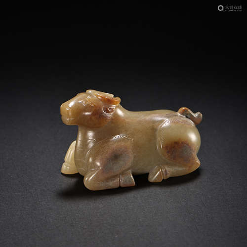 CHINESE HAN DYNASTY HETIAN JADE BULL