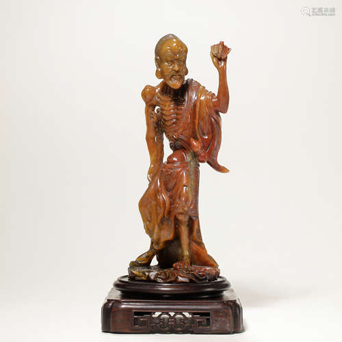 SHOUSHAN STONE ARHAT STATUE, QING DYNASTY