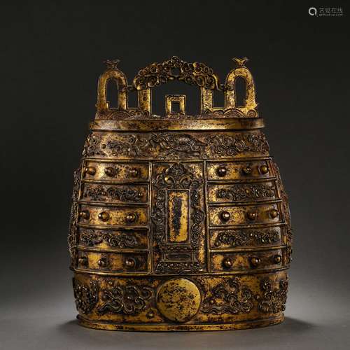 BRONZE GILT CHIME BELLS FROM QING DYNASTY, CHINA