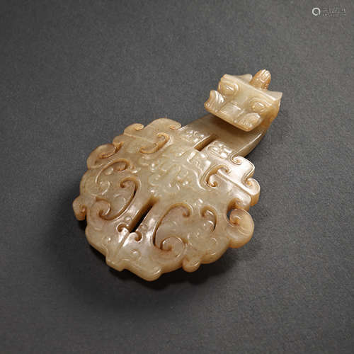 CHINESE HAN DYNASTY HETIAN JADE BELT HOOK