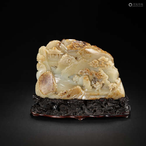 CHINESE HETIAN JADE CARVING FROM QING DYNASTY