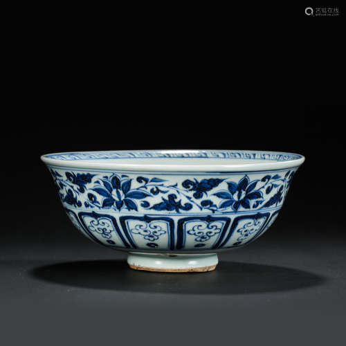 YUAN DYNASTY BLUE AND WHITE BOWL