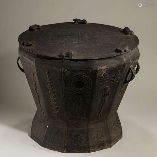 CHINESE MING DYNASTY BRONZE DRUM